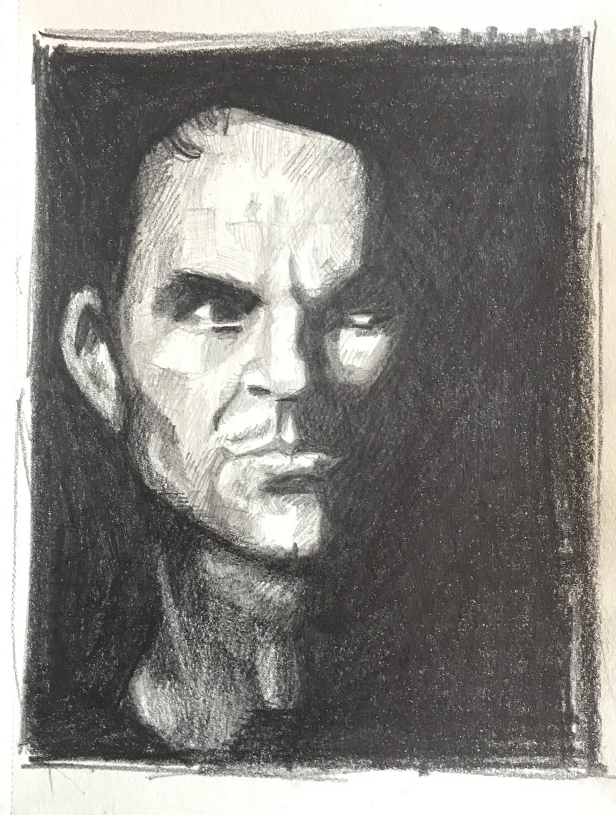 Portret, potlood: zwart/wit